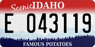 ID license plate E043119
