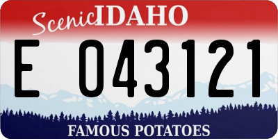 ID license plate E043121