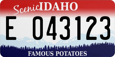 ID license plate E043123