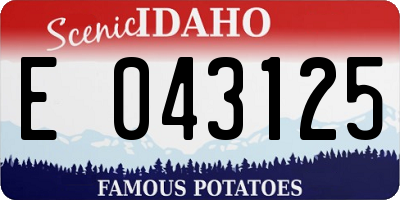 ID license plate E043125