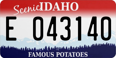 ID license plate E043140