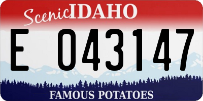 ID license plate E043147