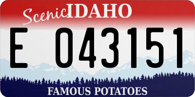 ID license plate E043151