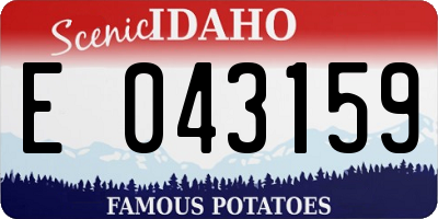 ID license plate E043159