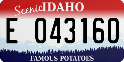 ID license plate E043160