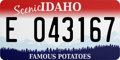 ID license plate E043167