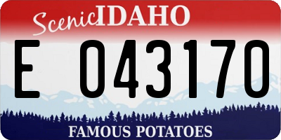 ID license plate E043170