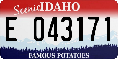ID license plate E043171