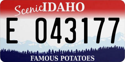 ID license plate E043177