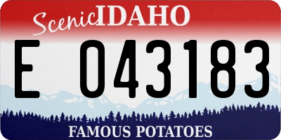 ID license plate E043183