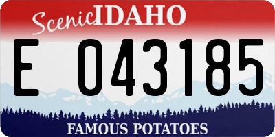 ID license plate E043185