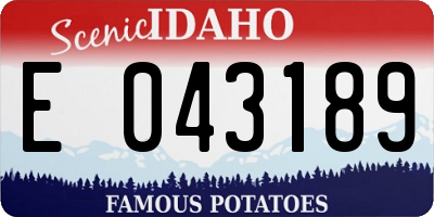 ID license plate E043189