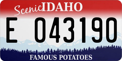 ID license plate E043190
