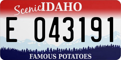 ID license plate E043191