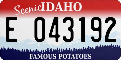 ID license plate E043192