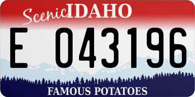 ID license plate E043196