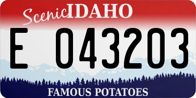 ID license plate E043203