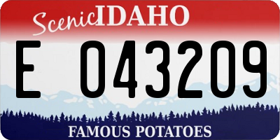 ID license plate E043209