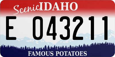 ID license plate E043211