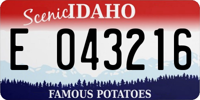 ID license plate E043216