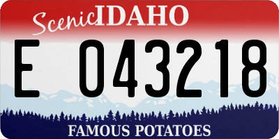 ID license plate E043218