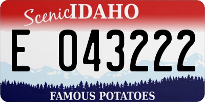 ID license plate E043222