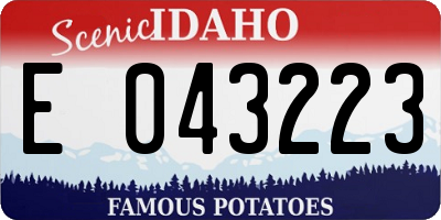 ID license plate E043223