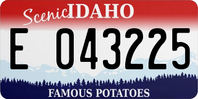 ID license plate E043225