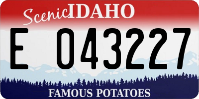 ID license plate E043227