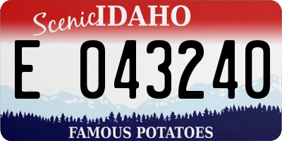 ID license plate E043240