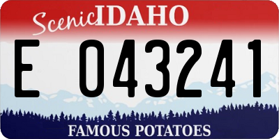 ID license plate E043241
