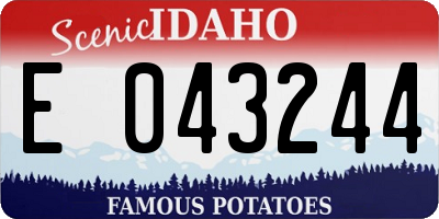 ID license plate E043244