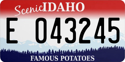 ID license plate E043245