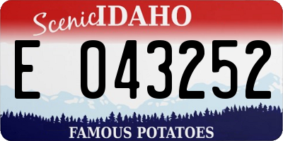 ID license plate E043252