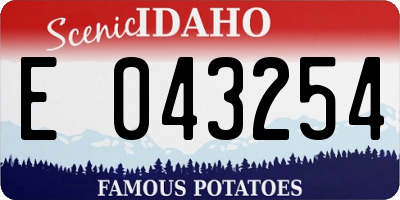 ID license plate E043254