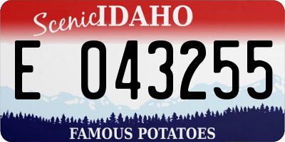 ID license plate E043255