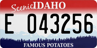 ID license plate E043256