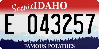 ID license plate E043257