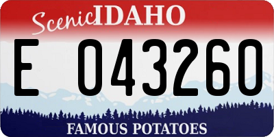 ID license plate E043260