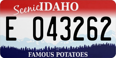 ID license plate E043262