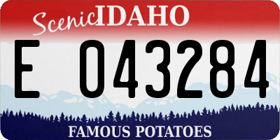 ID license plate E043284