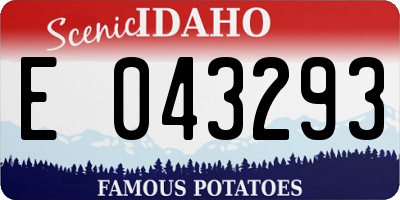 ID license plate E043293