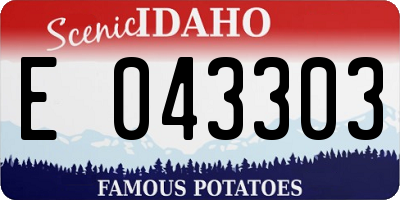 ID license plate E043303