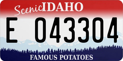 ID license plate E043304
