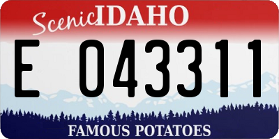ID license plate E043311