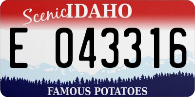 ID license plate E043316