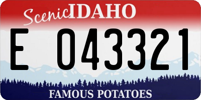 ID license plate E043321