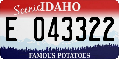 ID license plate E043322