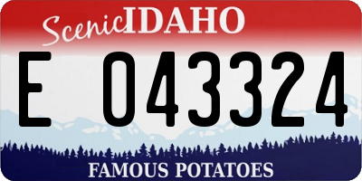 ID license plate E043324