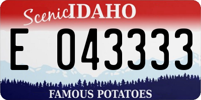 ID license plate E043333